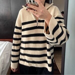 Striped half zip sweater
Lightly worn